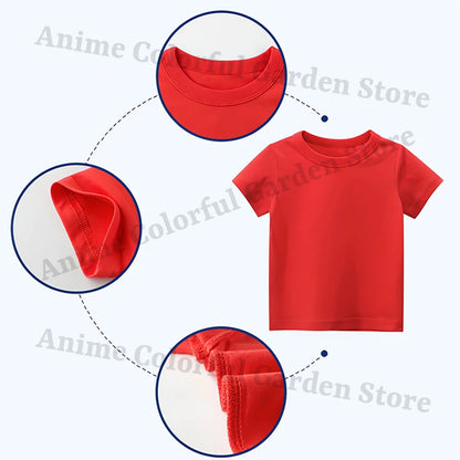 Anime Pokemons Number Printed T-shirts for Boys Girls Pikachu Cartoon Cute Short-sleeved Top Children Summer Fashion T-shirt