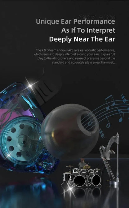 QKZ CK5 FiLe Wired Earphone Professional Gaming And Sports Noise Cancelling Headphones with Microphone HiFi Music Earphone