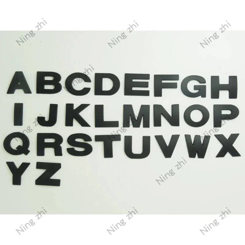 1PC Matte Black 3D Auto Metal Letter Emblem DIY Digital Alphabet Car Sticker Exterior High-About 25mm Accessory