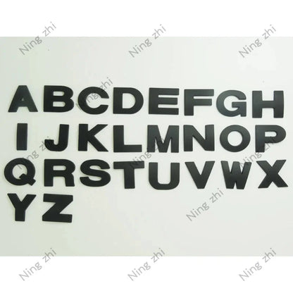 1PC Matte Black 3D Auto Metal Letter Emblem DIY Digital Alphabet Car Sticker Exterior High-About 25mm Accessory