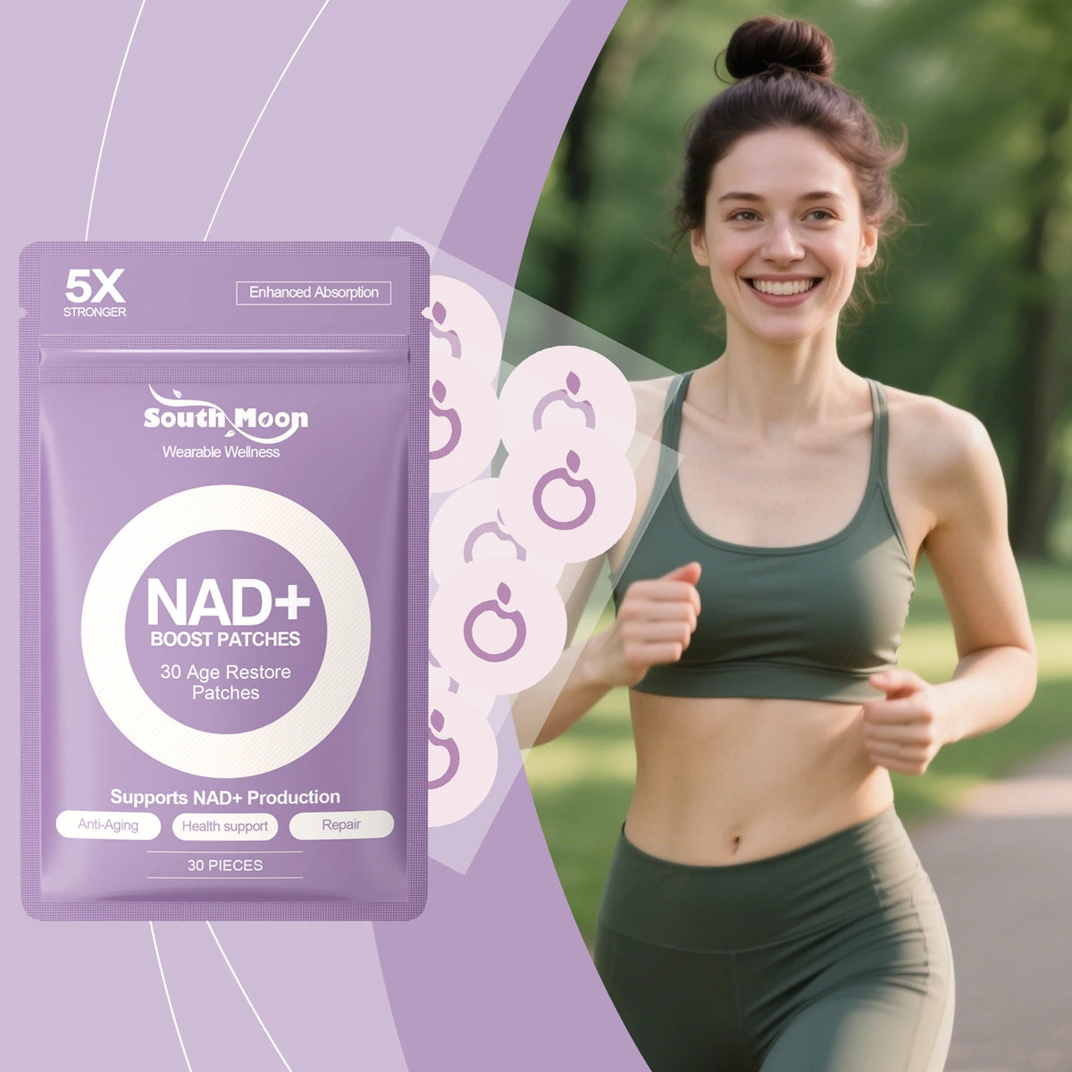 30/60/90pcs NAD+ Boosting Transdermal Patches For Anti Aging Enhance Energy Support Immune Cellular Health Body Wellness Patch