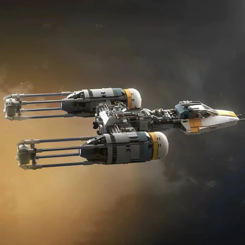 892PCS MOC Space Battle UCS BTL-A4 Y-Wing Gold Squadron Model Custom Puzzle Technology   DIY Creative Assemble Toys Gifts