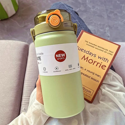 2025 1L Thermo Bottle Stainless Steel Large Capacity Thermo Cup Straw Hand Pot