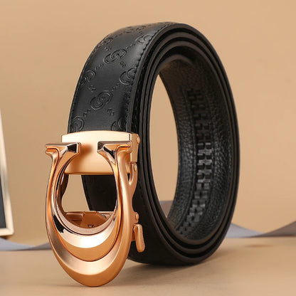 New 3.4cm fashion Women's Belt Formal Leather Canvas Male Belt High Quality Metal Automatic Buckle business Belt for men jeans
