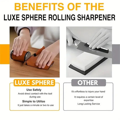 Upgraded 15/20° Rolling Knife Sharpener Kit with Magnetic Angle Rollers Kitchen Sharpening Accessory Whetstone