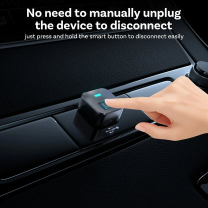 OTTOCAST Mini Dot Cube Wireless CarPlay Android Auto Adapter 2 in 1 USB AI Car Accessories for Totoya VW Benz Chevrolet Hyundai