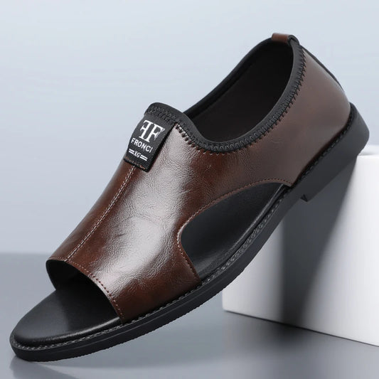 Men's Roman Sandals Summer Comfort Casual Soft Sole Slippers Anti-Slip Breathable Outdoor Slip-On Beach Shoes-HT2025