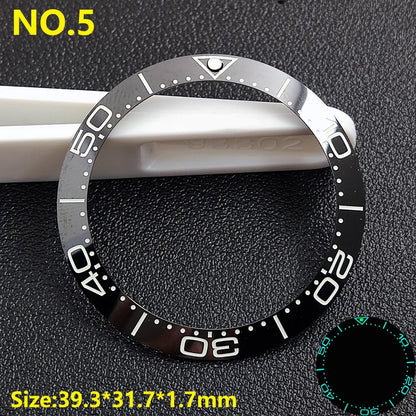 39.3*31.7 or 40.7*32.7mm Sloping Luminous Ceramic Bezel Insert Replacement of watch accessories Ceramic Bezel Insert