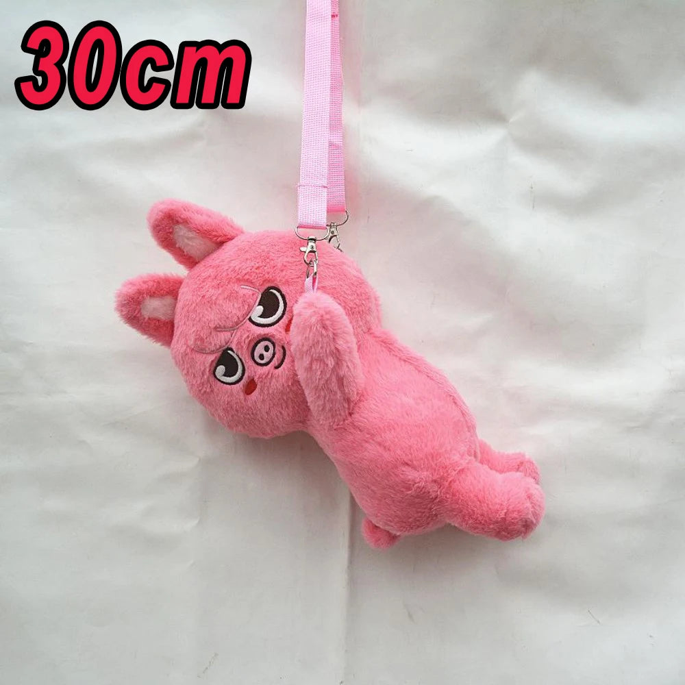 @*SKZOO Kpop Plush Toys,Wolf Bear Foxes Duck Cartoon Cute Plush Animal Backpack Dolls, Large Messenger Bag, Throw Pillow, Gift