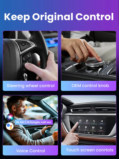 2in1 Wireless CarPlay Adapter Android Auto AI Smart Box Car Intelligent System Suitable For VW Toyota Nissan Honda Kia Opel MG