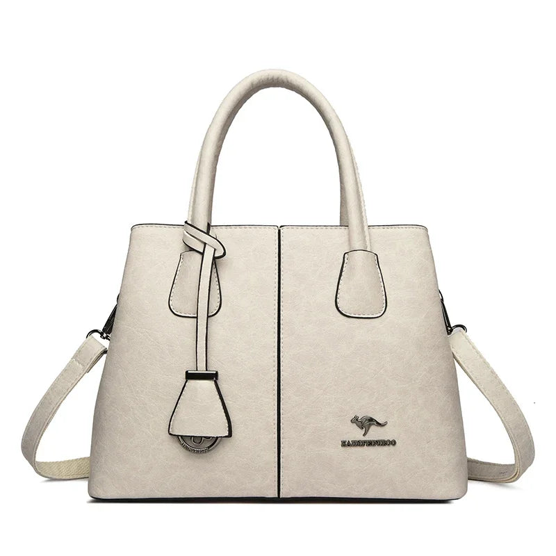 Genuine Brand Women's Soft Leather Handbags Ladies Large Tote Bag Female Square Shoulder Bags Sac Fashion Crossbody Bags Purse