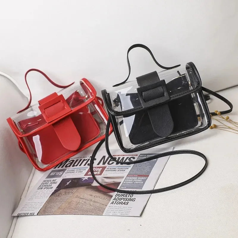 Transparent PVC Ladies' Jelly Bag, Summer Transparent Shoulder Crossbody Bag, Cute Kawaii Handbag