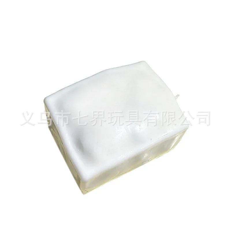 Tofu-Shaped Squishy Beads, Self-Made Crunchy Stress Relief Squishy Toys Satisfying Sound Effects for Filling Building Blocks