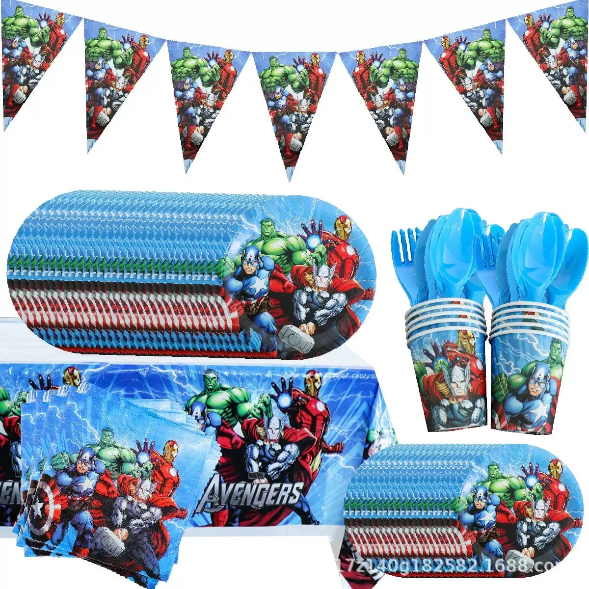 Avengers Marvel Party Decorations SuperHero Theme Tableware Kit Balloon Deco Happy Birthday Banner Supplies for Boys Favors Gift