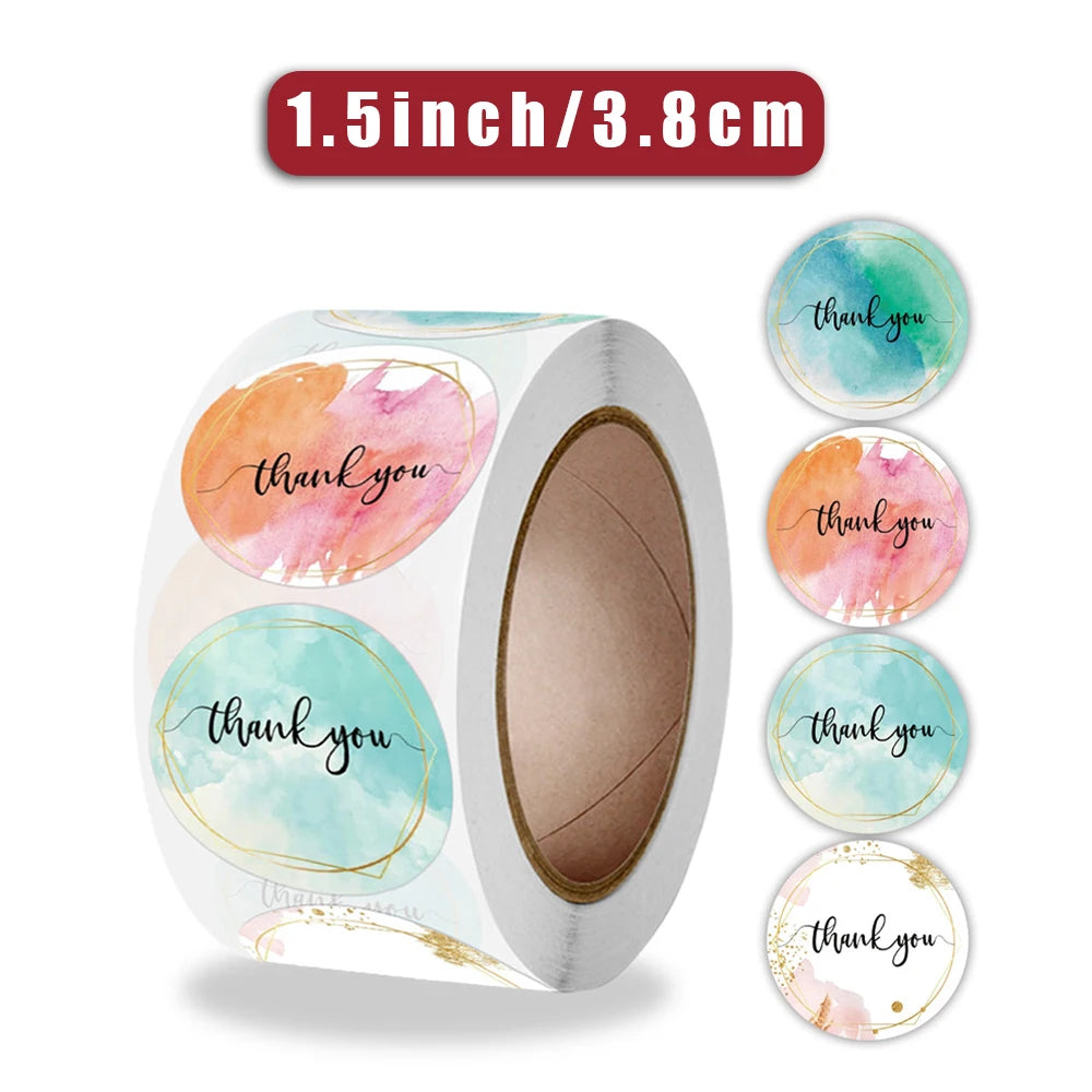 500pcs 1.5 Inch "Thank You For Your Order" Kraft Paper Sticker  Envelope Seal Label For DIY Biscuit / Candy Packaging Sticker