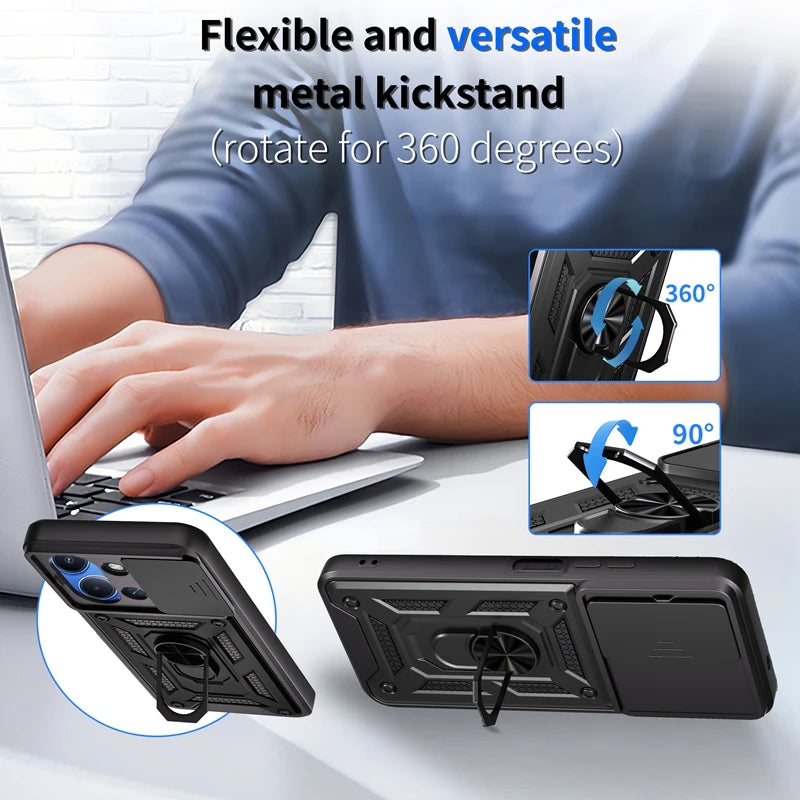 For Xiaomi Redmi 15C 4G 171mm Case Magnetic Holder Ring Armor Shockproof Cases For Redmy 15C 15 C Redmi15C Lens Protector Cover