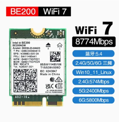 Intel BE200 NFA765A AX210NGW AX200NGW WIFI7 6E Gigabit 5G 6G Tri Band M2 with Built-in Wireless Network Card 5.4 Bluetooth AX210