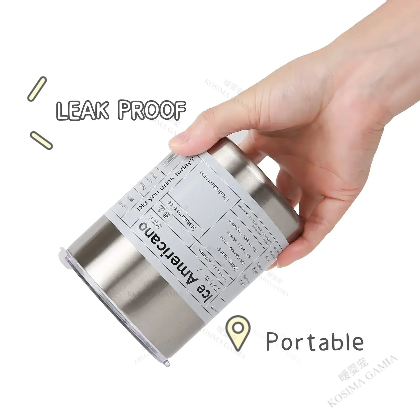 Double Wall Vacuum Insulated Reusable Coffee Tumbler Travel Mug with Straw Hot Cold Leak-proof Dishwasher Safe