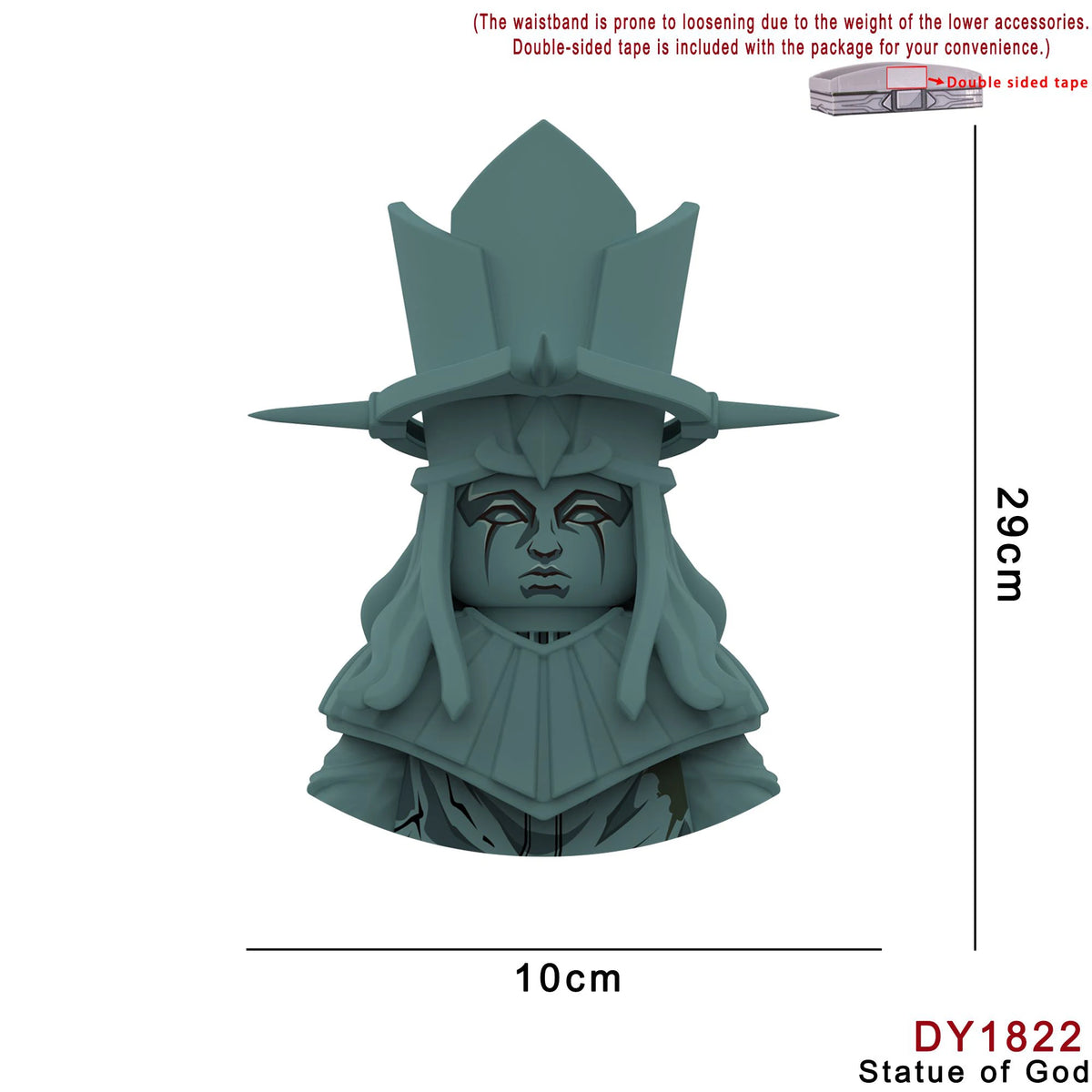 29cm Big Size Fantasy God Statue Building Block Figure, Rich Surface Printing Bricks Model, Desktop Decoration Collectible Toy