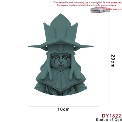 29cm Big Size Fantasy God Statue Building Block Figure, Rich Surface Printing Bricks Model, Desktop Decoration Collectible Toy