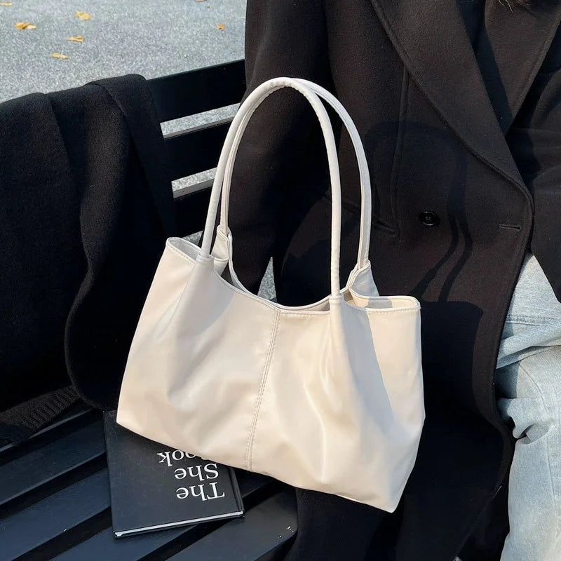 Fashion Women's Bag Large Capacity Tote Daily Commute Women's Shoulder Bag Black Soft PU Leather Handbag Shopping