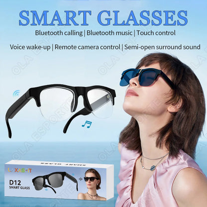 Smart Bluetooth Glasses Touch Control Hands-Free Calls Music Remote Camera Voice Assistant for Travel Sports Sunglasses 2026 New