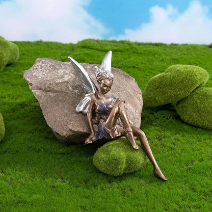 Flower Fairy Statue Ornament Figurines With Wings Outdoor Garden Resin Craft Landscaping Yard Decoration Fast Delivery