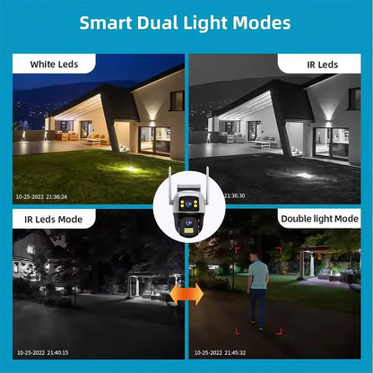 8MP 4G Camera Dual Lens Dual Screen Wireless WiFi Outdoor Surveillance Two-way Audio  Auto Tracking CCTV Cameras PTZ IP Cameras