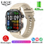 LIGE Outdoor Men's Sports Smart Watch 2.01 inch HD Screen Fitness Monitor Bluetooth Call Smartwatch For Men Women Holiday Gifts