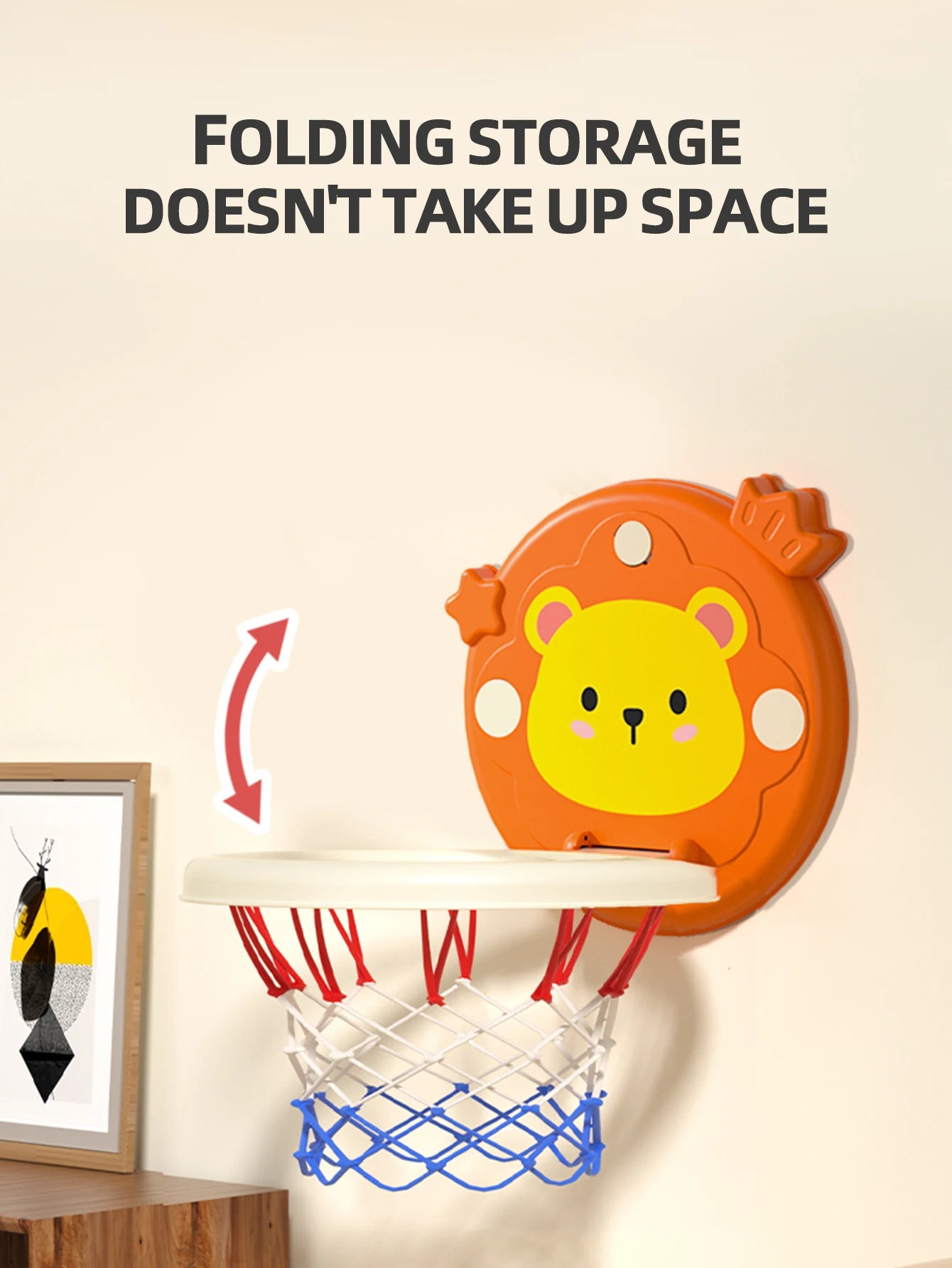 Children's basketball hoop, indoor shooting, hanging, foldable, parent-child interactive ball