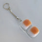 Caramel Bread Stress Relief Keychain Keyboard Button Keycap Backpack Pendant for Student Office Adult 1PC