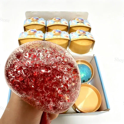 Colorful Dumpling Squishes Stress Balls Fidget Sensory Toys Simulation Food Squishies Bun with Steamer Squeeze Dough Ball Gifts