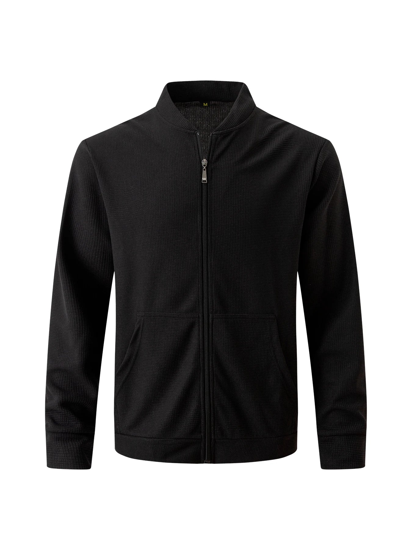 Men's Casual Bomber Jacket, Stand Collar Full Zip Outerwear with Pockets, Everyday Business Casual Wear