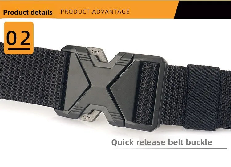 Men's Tactical Belt Nylon Braided Outdoor Training Military Belt Canva Casual Mountainee Trouser Pants Jeans Buckle Waist Belt