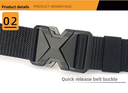 Men's Tactical Belt Nylon Braided Outdoor Training Military Belt Canva Casual Mountainee Trouser Pants Jeans Buckle Waist Belt