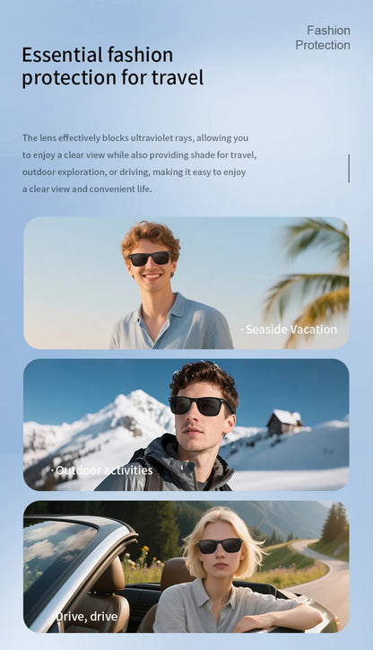 VIVO AI Intelligent Glasses Fashion Waterproof Multifunctional Bluetooth Call Playing Music Smart Sunglasses For Men & Woman