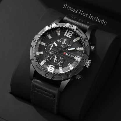 1/5PCS Men Fashion Sports Leather Strap Wristwatch Business Arabic Numeral Dial Quartz Watches Reloj Mujer（Without Box）