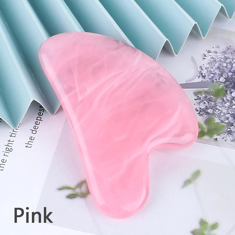 Natural Stone Jade Gouache Scraper Rose Quartz Facial Gua Sha Tools Neck Massager for Face Lifting Wrinkle Remover Beauty Health