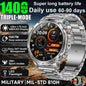 2026 Nowy Wojskowy CZOŁG Smartwatch Połączenia Bluetooth Wodoodporność 10ATM Bateria 1400mAh Monitorowanie Tętna Zegarek Sportowy Outdoor Męski