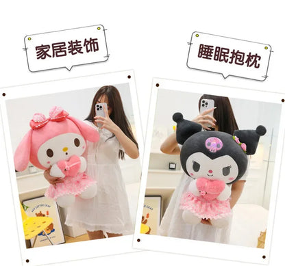 60cm Sanrio Kuromi Melody Hello Kitty Plush Toy Kawaii Cartoon Big Size KT Cat Plush Doll Soft Stuffed Pillow Kids Birthday Gift
