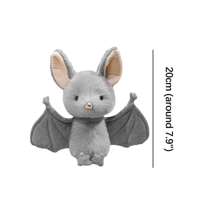 Cute Grey Bat Plush Toy Soft Stuffed Animal Doll Kawaii Bat Pillow Halloween Gift Decoration For Kids Girls Boys