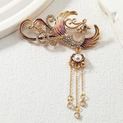 Baroque Luxury Peacock and Phoenix Design Brooches for Men and Women, Jewelry, Fashion Accessories, and Party Gifts