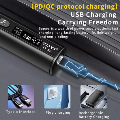 ZOYI ZT-N1 96W Smart Soldering Iron Constant Temperature Welding Pen Electrician Portable High Power Welding Tool for Repair