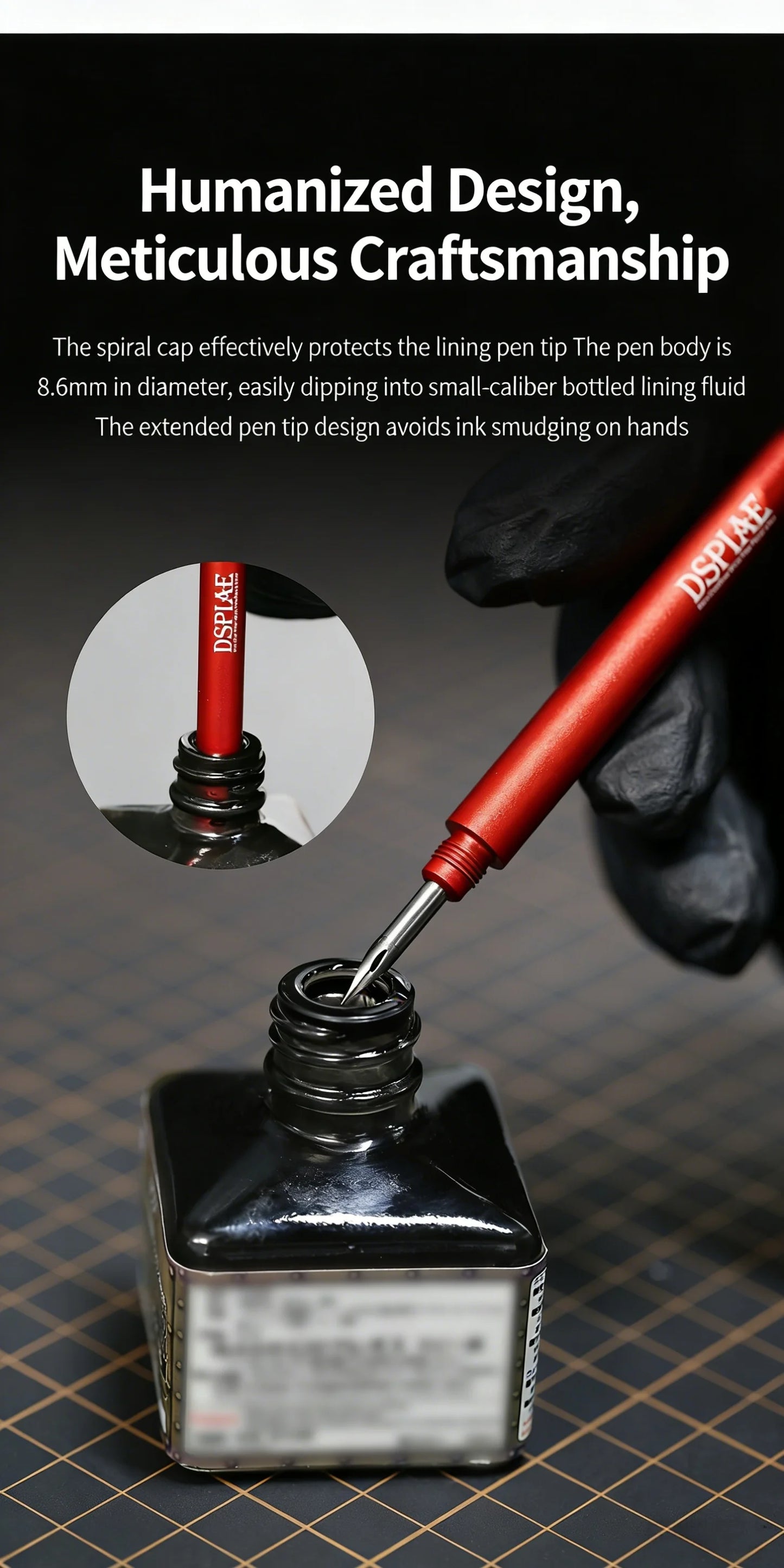DSPIAE aluminum alloy seepage pen AT-PL Gundam model tool coloring seepage liquid pen stainless steel nib