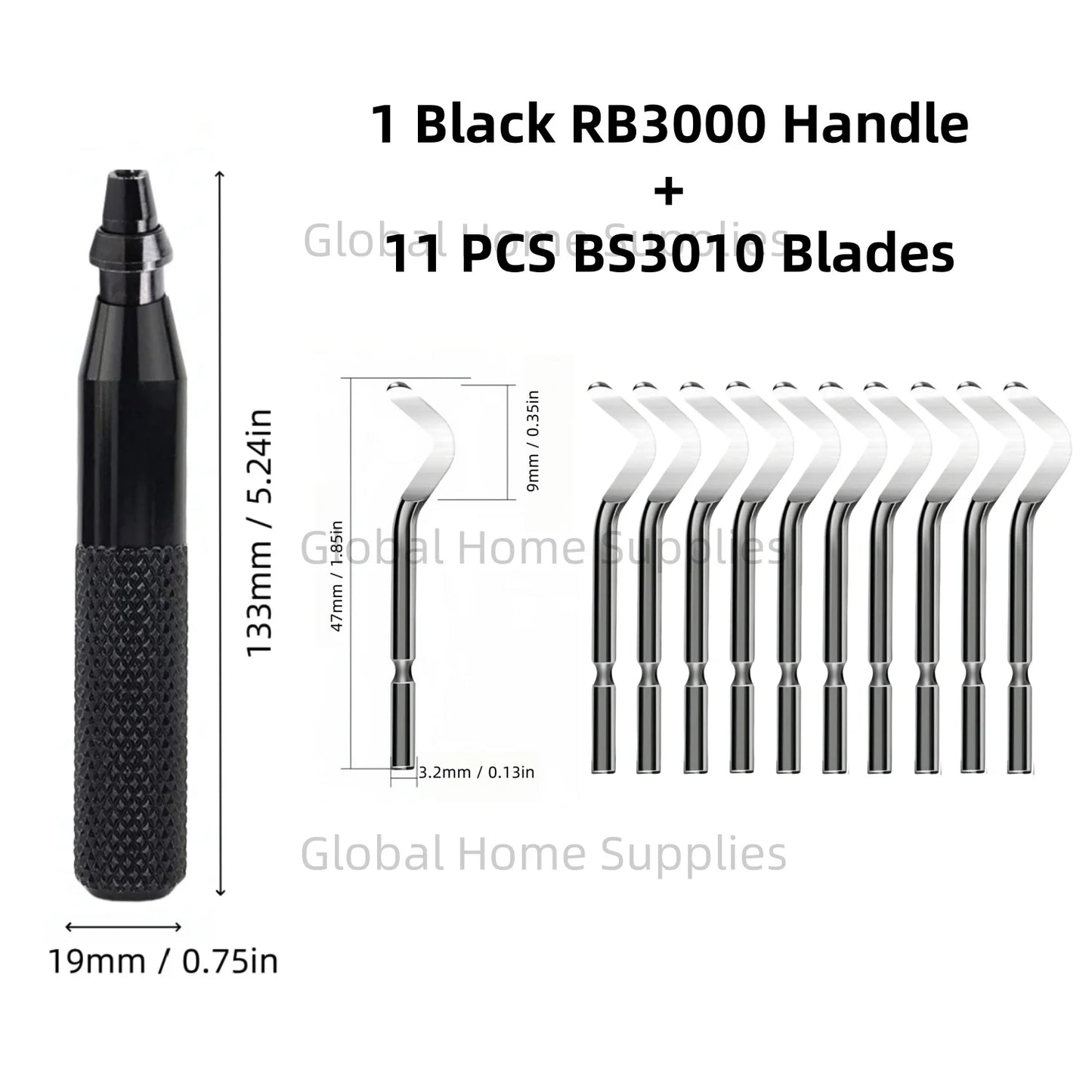 Deburring Tool RB3000 with 1 or 11 High Speed Steel Swivel Blades BS1010 BS1018 BK3010 BS3010 360 Degree Rotary Head Burr Remove