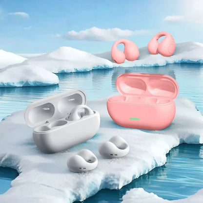 TWS Fone Bluetooth Headset 5.3 Wireless Air Conduction Headphones Clip Ear Music Noise Canceling HD Call Sports Gaming Earphone