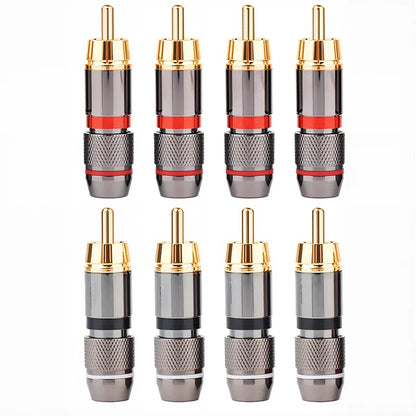 2/4/8Pcs Gold-Plated Musical Sound Plugs RCA Plug Jack Adapter RCA Connector for MIC Audio Video Speaker Cable
