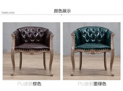 Leisure Sofa Chair, Solid Wood Antique Dining Chair, European Hotel Dining Chair, Living Room Leisure Sofa,Support Customization