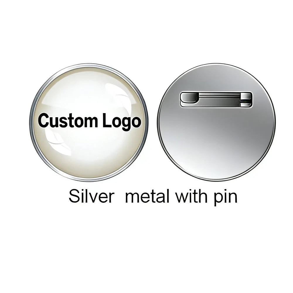 Shirley Custom 100pcs Metal Badges Lapel Pins Epoxy Resin Domed Printed Label Pins Name Alfileres Personalizados Para Cuello