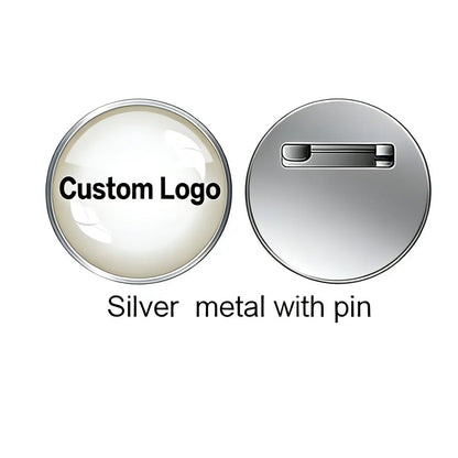 Shirley Custom 100pcs Metal Badges Lapel Pins Epoxy Resin Domed Printed Label Pins Name Alfileres Personalizados Para Cuello